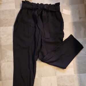 a new day Women's Black Tie-Waist Trousers